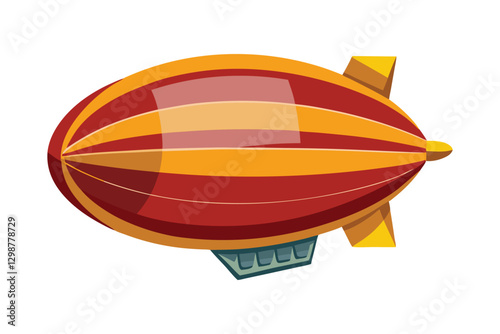 a vector illustration of blimp airship transport on white background