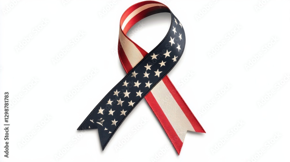 Obraz premium Patriotic Ribbon Design with Elegant Stars and Stripes