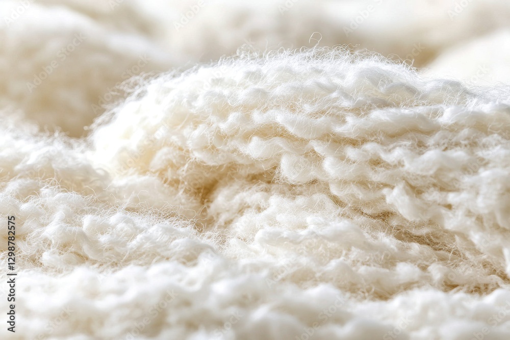 A macro shot of fluffy white wool fibers creating a soft, luxurious texture, perfect for backgrounds and designs emphasizing comfort, warmth and natural elements. A macro shot of fluffy white wool fibers creating a soft, luxurious texture, perfect for backgrounds and designs emphasizing comfort, warmth and natural elements.