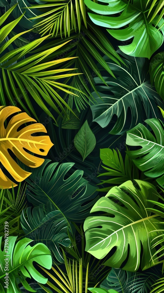 Fototapeta premium Tropical plant backgrounds vegetation.