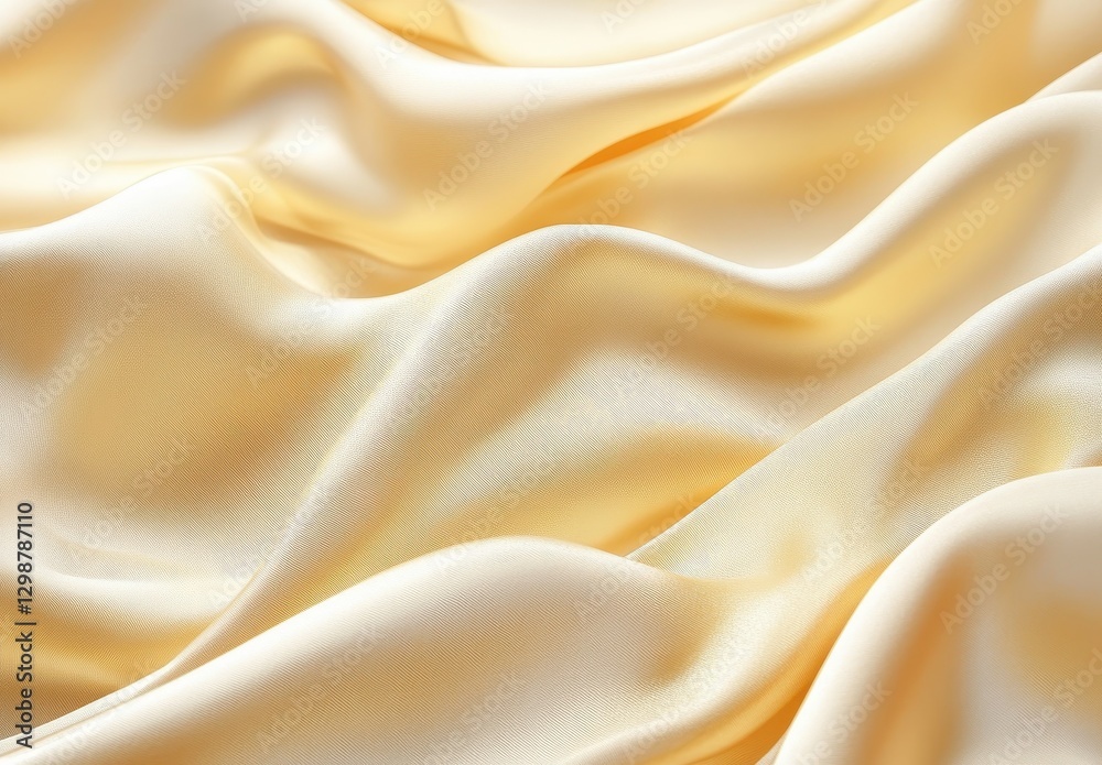 Fototapeta premium Soft and Silky Yellow Fabric Texture with Elegant Draping Ideal for Fashion, Backgrounds, and Stylish Design Projects in High Resolution