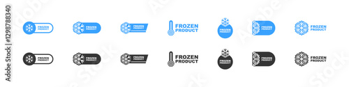 Frozen Product Vector Icon Sticker SetFrozen Product Vector Icon Sticker Set