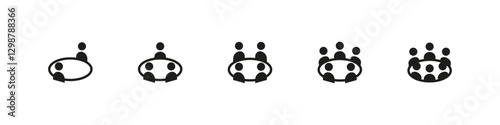 Table with Chatters Vector Icon Set