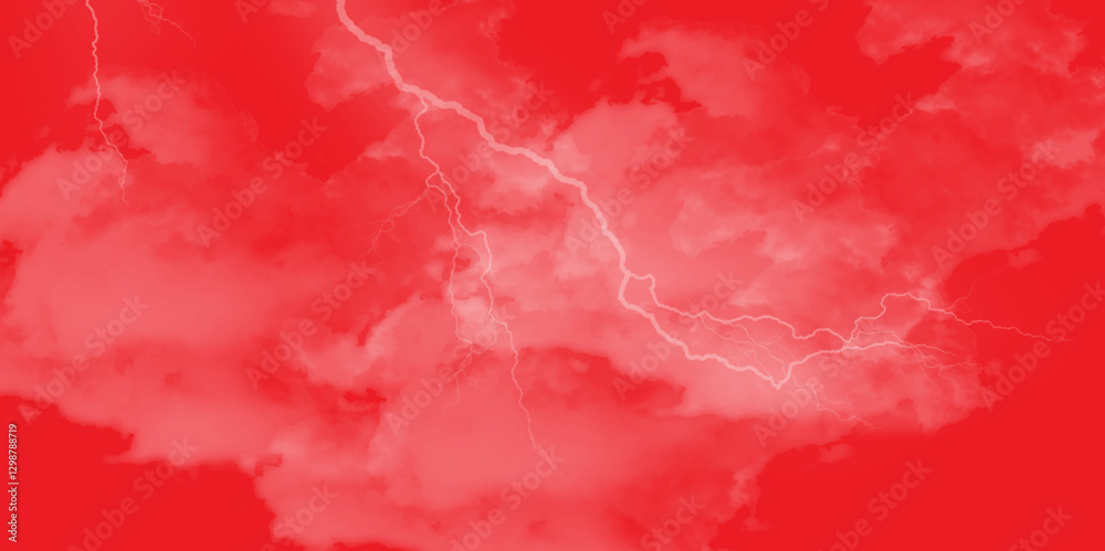 Obraz premium Abstract background of colorful brush strokes. Brushed vibrant wallpaper. Thunder, lightnings and rain on a stormy red smoky background