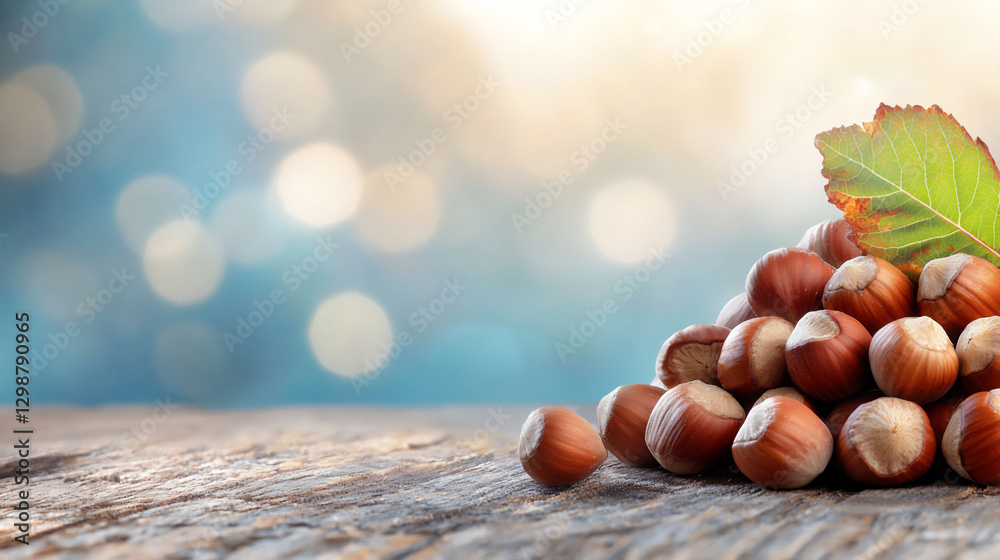 Fototapeta premium fresh hazelnuts