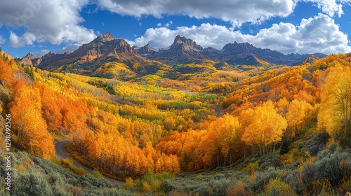 Autumn Mountain Valley Panorama