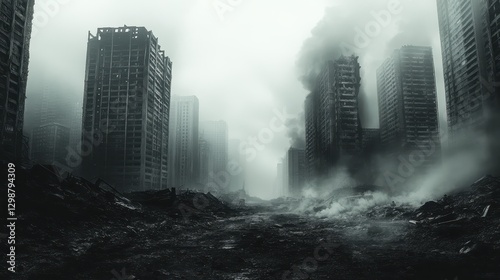 Ruined City, Foggy Apocalypse photo