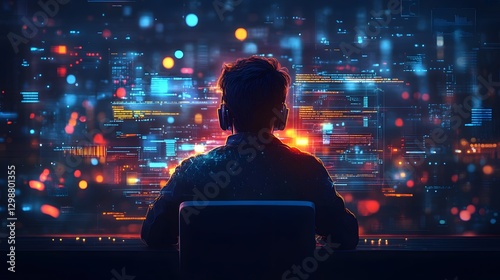 AI-generated captions and subtitles improving accessibility in a streaming service, inclusive media technology, modern vector illustration
