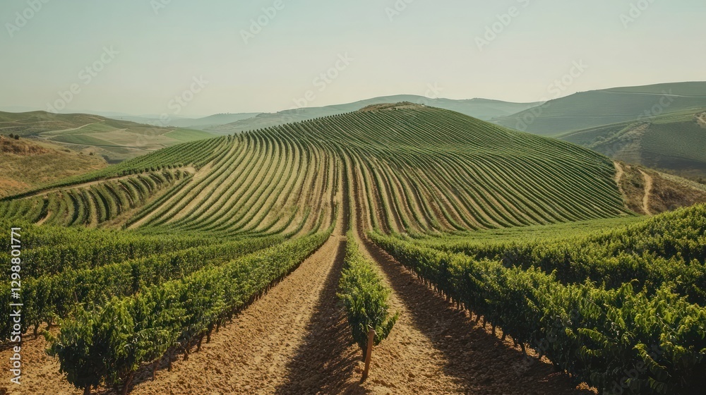 custom made wallpaper toronto digitalRolling Vineyard Landscape on Hills with Rows of Grapes and Vines
