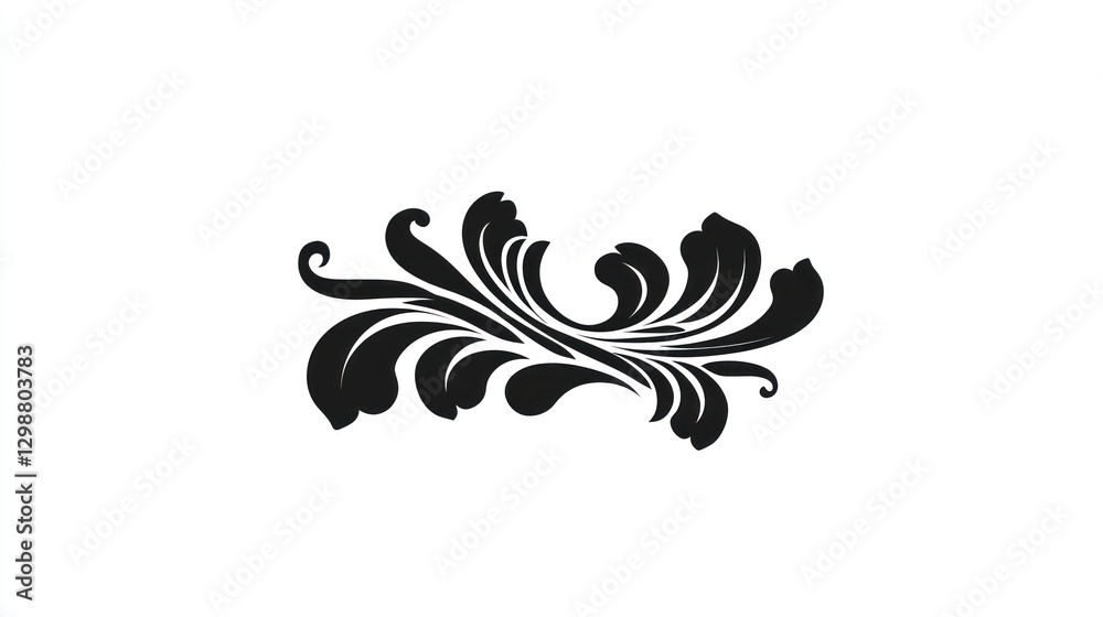Ornate Black Floral Design