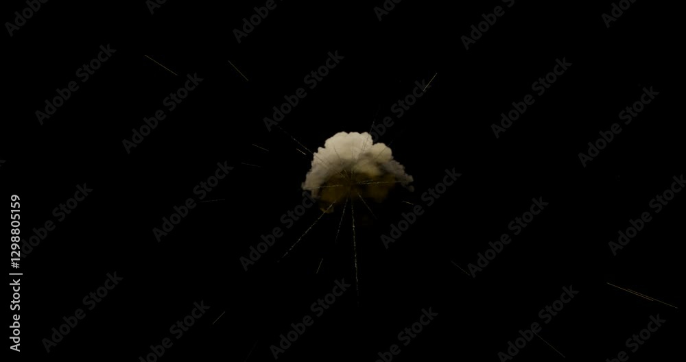 spread muzzle flash effect on black background