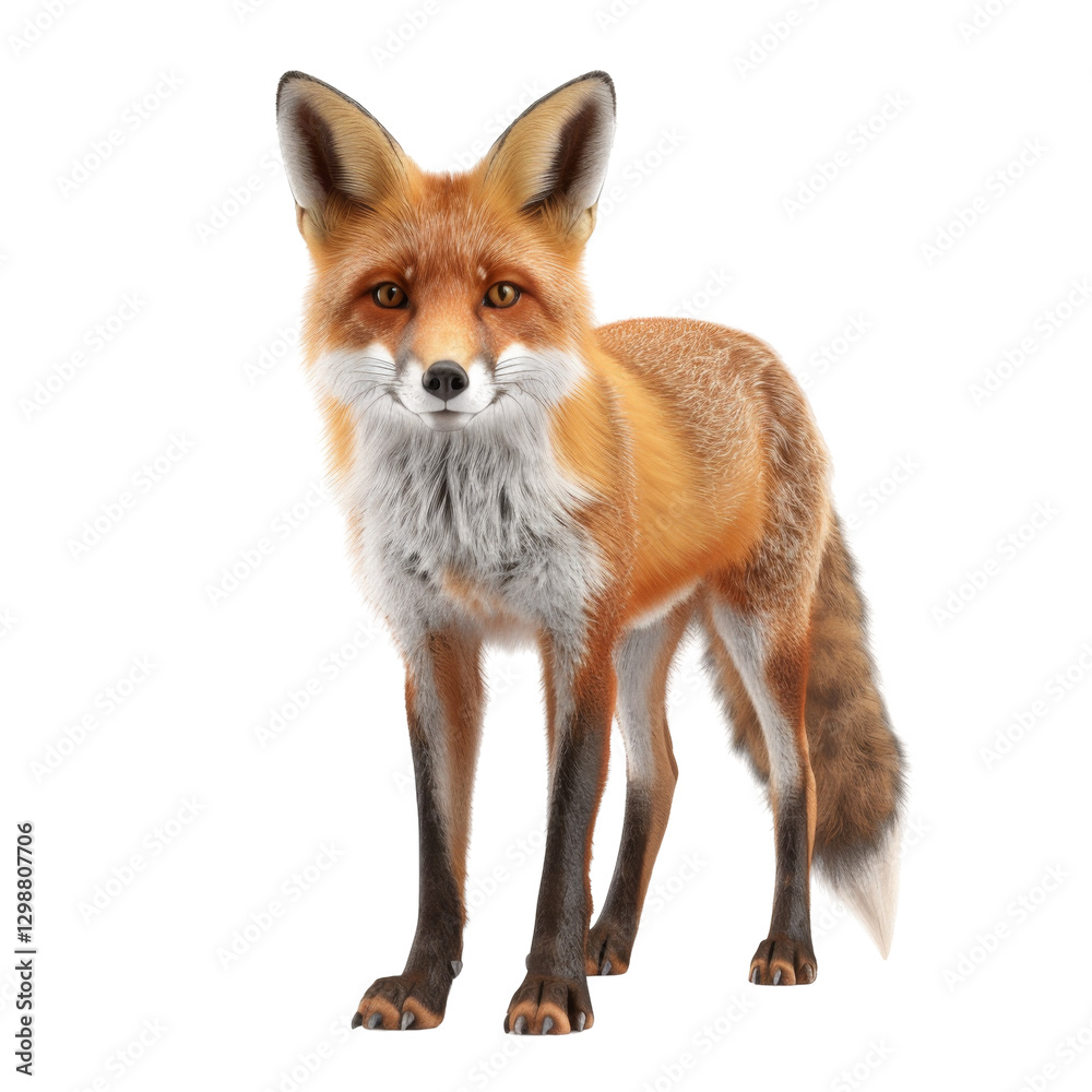 Fototapeta premium Majestic red fox showcasing its stunning fur and graceful posture