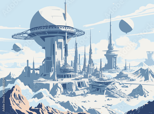 Space City Concept Art for Interplanetary Colonization