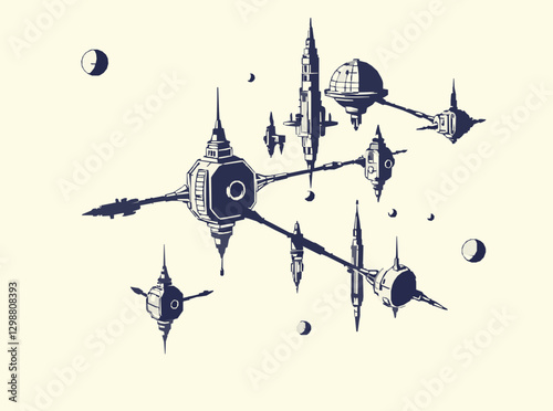 Space City Concept Art for Interplanetary Colonization