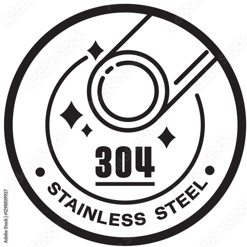 304 grade stainless steel logo