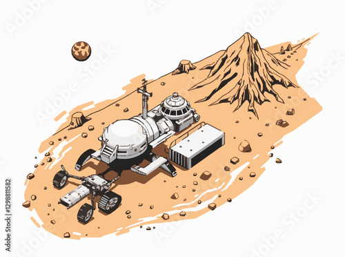 Conceptual Art of Mars Colonization Mission