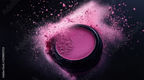 Dynamic Motion of Colorful Powders Bursting from Cone