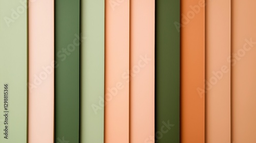 Pastel vertical stripes: soft green, peach, and cream color palette in minimalist design
