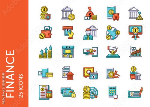 Finance icon pack. Set icon design