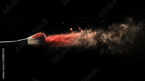 Dynamic Motion of Brushes Scattering Vibrant Powder