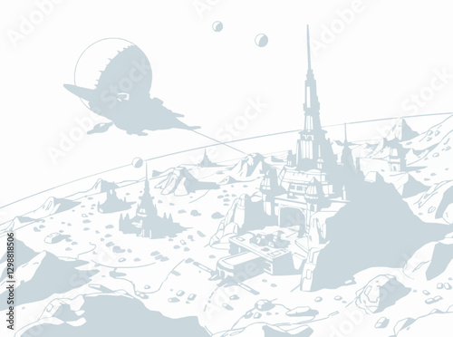 Colonizing Outer Space: Vector Art of Future Settlements