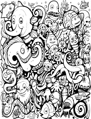 pattern, vector, seamless, cartoon, animal, design, illustration, doodle, wallpaper, flower, art, set, drawing, sketch, decoration, floral, fish, cat, cute, icon, element, leaf, ornament, texture, bir
