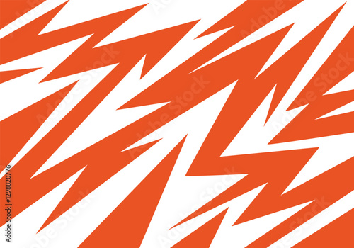 "Radical Lines: Orange and White Contrast,spikes and zigzag pattern