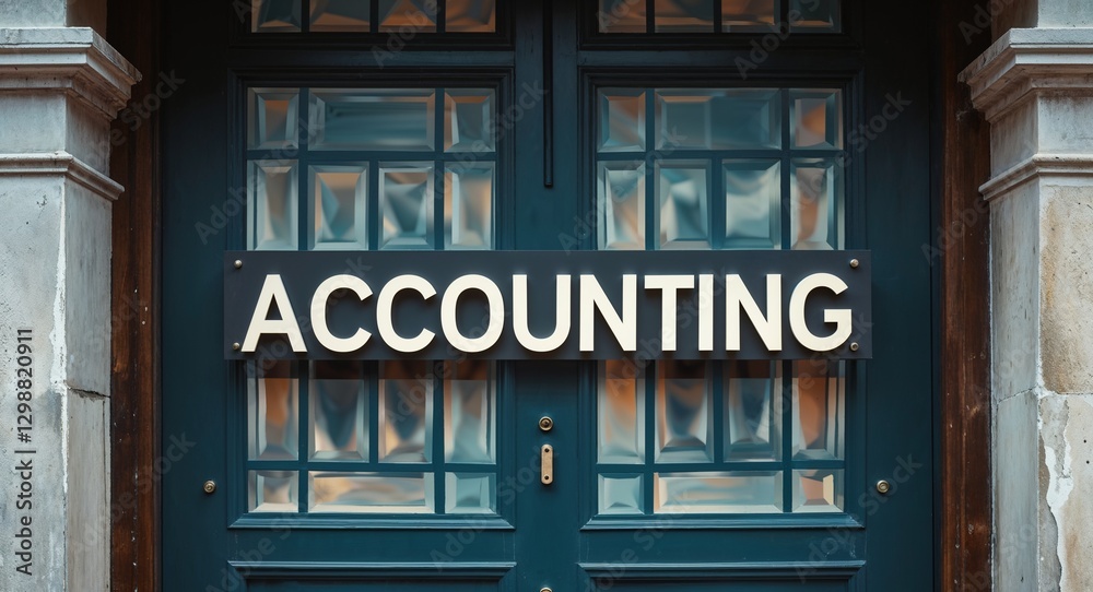accounting lettering on a signage in door background accounting lettering on a signage in door background