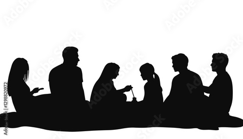 Family enjoying picnic together on blanket, love and togetherness