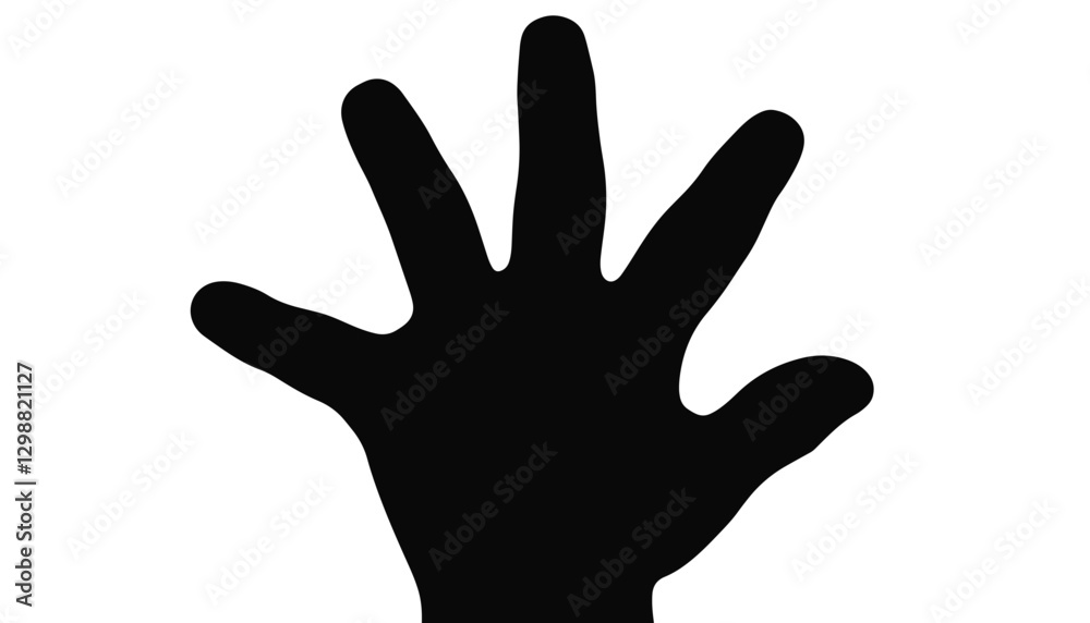Newborn baby hand silhouette on white background, gentle innocence Newborn baby hand silhouette on white background, gentle innocence