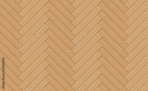 Wood parquet background. Brown wooden floor with zigzag diagonal pattern texture background. Vector EPS 10