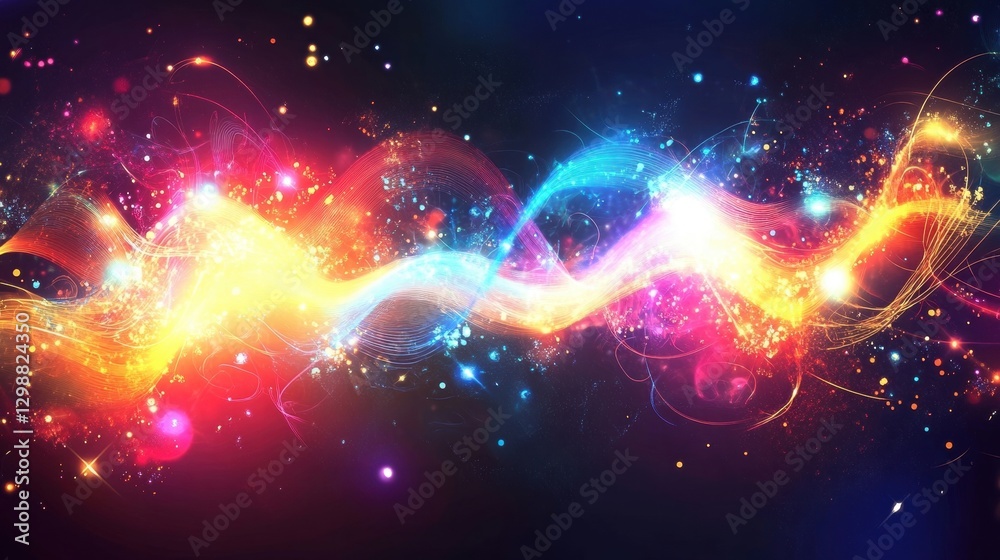 Fototapeta premium colorful abstract light waves background