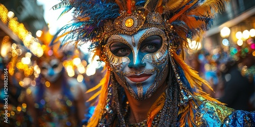 Carnival Spirit: Mardi Gras Parade with Music, Floats, and Elaborate Costumes

