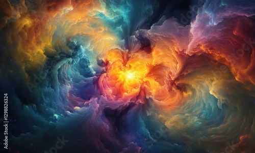 Wallpaper Mural Vibrant Cosmic Swirls of Gas and Dust in Deep Space Showing Fiery Colors and Ethereal Patterns of Light and Colorful Nebula Phenomena Torontodigital.ca