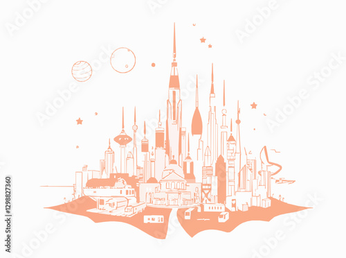 Abstract Space Cityscape Design for Colonization Ideas