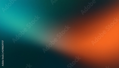 Dark blurred color gradient grainy background teal orange noise texture header poster banner landing page backdrop design