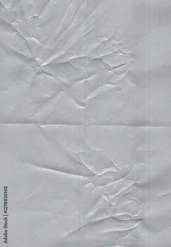 Fototapeta premium crumpled white paper with folding marks. print layer.