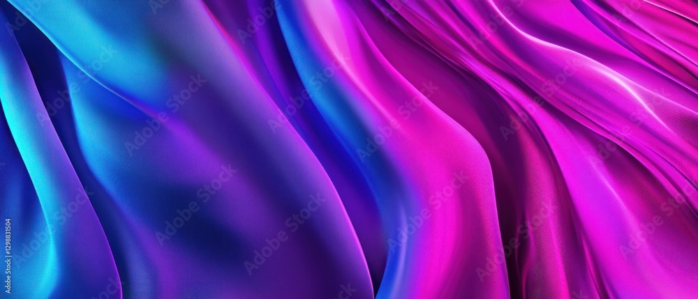 Obraz premium Abstract Draped Fabric in Vibrant Blue and Pink Hues