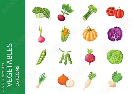 Vegetables icon pack. Set icon design