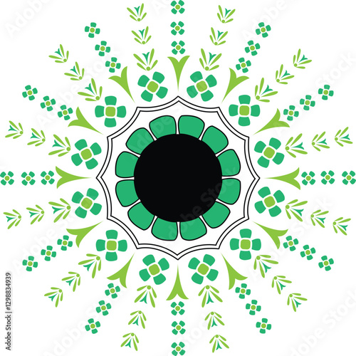 abstract floral mandala background with flowers