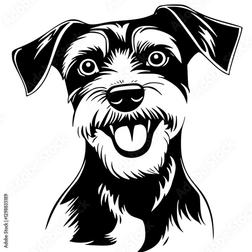 Miniature Schnauzer SVG, Silhouettes svg, Dog Peeking SVG for Cricut, Schnauzer clipart, png Cut file, iron on, vector, vinyl shirt design
