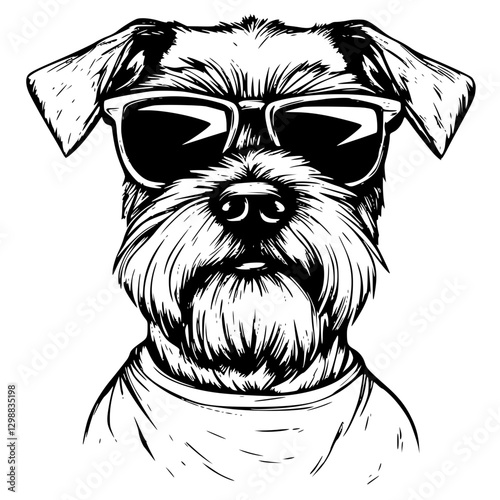 Miniature Schnauzer SVG, Silhouettes svg, Dog Peeking SVG for Cricut, Schnauzer clipart, png Cut file, iron on, vector, vinyl shirt design