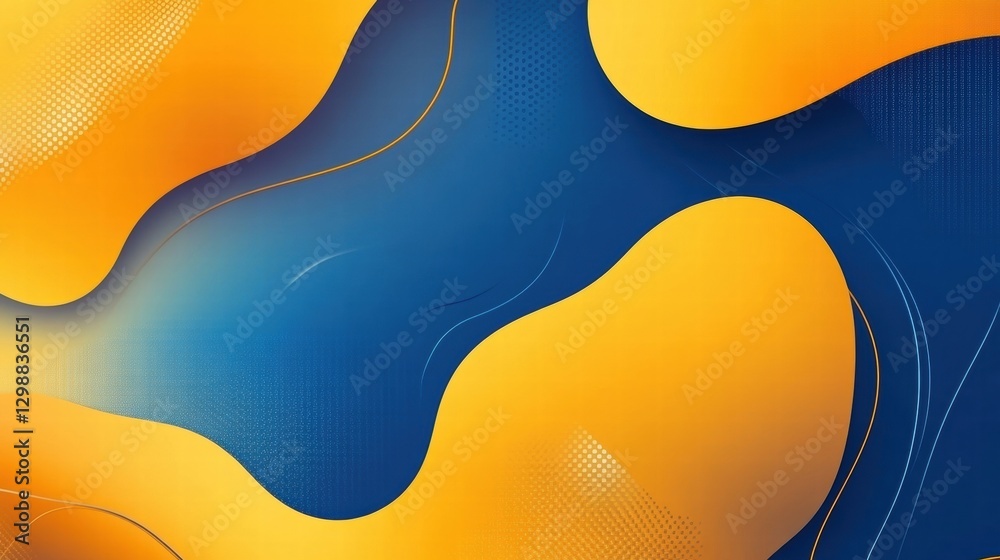 Fototapeta premium abstract blue and orange liquid shapes background