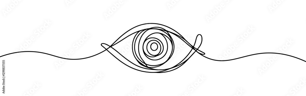Eye continuous one line drawing. Human eye in simple linear style. Vector illustration. Eye continuous one line drawing. Human eye in simple linear style. Vector illustration.