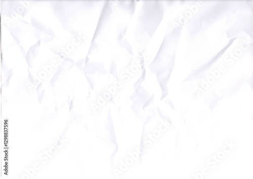 crumple paper, Scramble paper, scrambled paper. textured paper. white scramble page Simple and clean paper background. Texture overlay.  Vector. Graphic. 