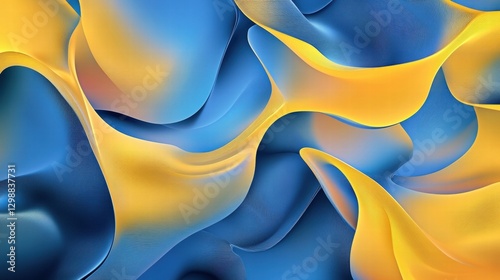 abstract blue and gold fluid wave background