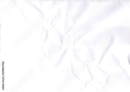 crumple paper, Scramble paper, scrambled paper. textured paper. white scramble page Simple and clean paper background. Texture overlay.  Vector. Graphic. 