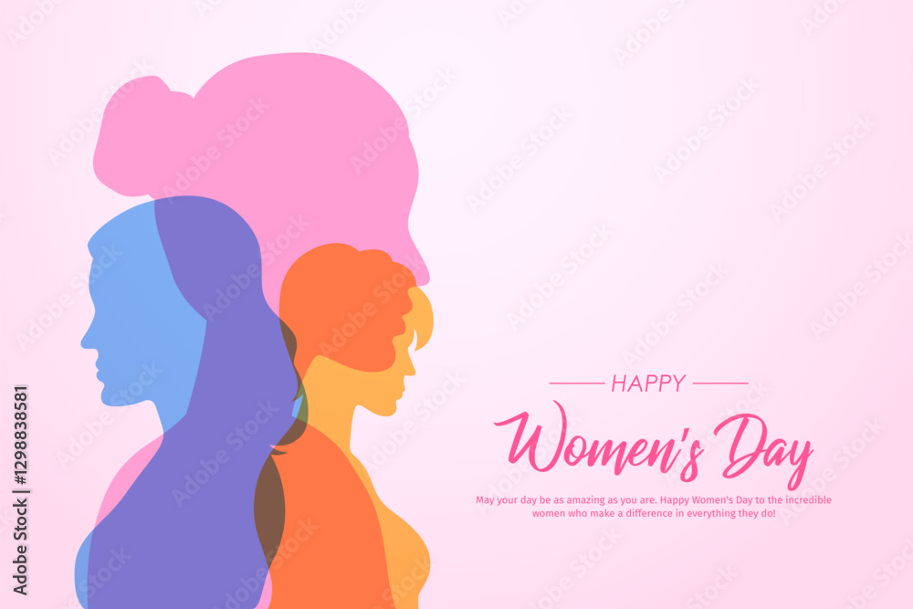 Happy International Women s Day 8th March greetings background Happy International Women s Day 8th March greetings background