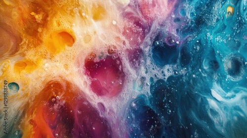 Dynamic Motion of Colorful Powders in Vibrant Explosion