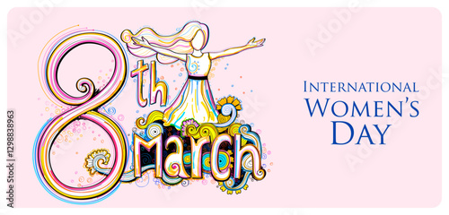 Happy International Women s Day 8th March greetings background